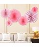 Balloon Junction Paper Fans Party Decoration Pink - Pack of 6