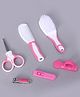 Fab N Funky 6-Piece Baby Grooming Kit with Comb, Brush & Nail Care Essentials  Pink |  Soft Bristles, Rounded Teeth| Nail Clipper | Nai Scissor | Safe | Rounded Edges