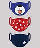 'Babyhug 2 to 4 Years Printed Two Layer Mask with Filter - Pack of 3