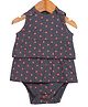 Nino Bambino Sleeveless Dots Printed Onesie Style Dress - Grey