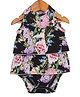 Nino Bambino Sleeveless Flowers Printed Onesie Style Dress - Black