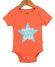 Nino Bambino Half Sleeves Mamma Is My Bestie Printed Onesie - Orange