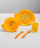 Babyhug 5 Piece Feeding set Animal Print- Yellow