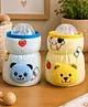 Broad Neck Feeding Bottle Cover with Strap Animal Motif Pack of 2 Yellow Blue - Fits 125 ml Bottle (Cartoon Print May Very)