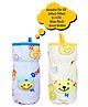 Broad Neck Feeding Bottle Cover with Strap Animal Motif Pack of 2 Yellow Blue - Fits 330 ml Bottle