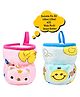 Broad Neck Feeding Bottle Cover with Strap Animal Motif Pack of 2 Pink Blue - Fits 125 ml Bottle (Cartoon Print May Very)