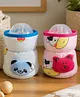 Broad Neck Feeding Bottle Cover with Strap Animal Motif Pack of 2 Pink Blue - Fits 125 ml Bottle (Cartoon Print May Very)