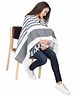 Lulamom Striped Nursing Shawl - Navy Blue