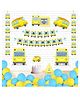 Untumble Wheels on the Bus Theme Birthday Kit Yellow - Pack of 58