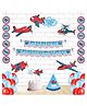 Untumble Aeroplane Theme Birthday Kit Blue - Pack of 58