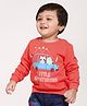 Babyoye Cotton Full Sleeves Sweatshirt Little Adventurer Print - Red