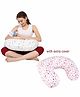 Nene Multifunction Nursing Pillow with Additional Pillow Cover Floral Print - Pink Grey