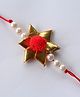 Pihoo Raakhi Gotta Patti Flower & Pom Pom - Red