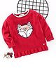 Babyoye 100% Cotton Full Sleeves Sweater Fox Embroidery - Red