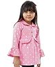 Babyoye Full Sleeves Blazer Polka Dot Print - Pink