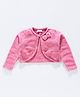 Babyoye Full Sleeves Shrug Bow Applique - Pink