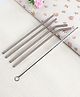 Babyhug Stainless Steel Drinking Straw With Cleaning Brush Set of 5 - Silver