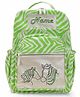 Mi Dulce An'ya Backpack Zebra Embroidered Green - 12.2 inches