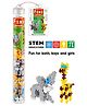 Play Panda Fixi Bricks Jungle Tube 1 - Elephant and Giraffe with 110 small bricks