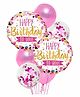 Party Propz Happy Birthday Themed Balloons Pink - Pack of 7