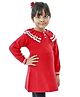 Babyoye Full Sleeves Woolen Dress - Red