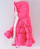 Babyhug Full Sleeves Padded Hooded Jacket Dot Print - Fuchsia