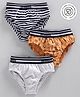 Babyoye Cotton Blend Briefs Pack of 3 - White Grey Yellow