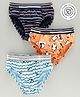 Babyoye Cotton Briefs Penguin Print Pack of 3 - Blue Orange
