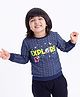 Babyhug Full Sleeves Sweatshirt Explore Print - Navy Blue