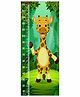 WENS Removable Height Measurement Wall Sticker Giraffe Print - Green Yellow