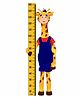 WENS Removable Height Measurement Wall Sticker Giraffe Print - Blue Yellow