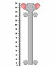 WENS Elephant Themed Removable Height Measurement Wall Sticker - Grey