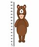 WENS Height Measurement Wall Sticker Bear Print - Brown