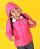 Babyhug Full Sleeves Hooded Padded Winter Jacket Basketball Patch - Pink