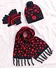 Babyhug Woollen Cap Set Polka Dot Design Navy & Red - Diameter 10 cm