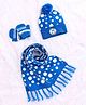 Babyhug Woollen Cap Set Polka Dot Design Aqua & White - Diameter 10 cm