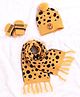 Babyhug Woollen Cap Set Polka Dot Design Mustard & Navy - Diameter 10 cm