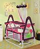 Lightweight Cradle Mosquito Net with Moderate Swing- Pink| Cradle cum Rocker| Wheels with Lock| Easy to Assemble| Balanced Swing