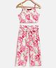 Pspeaches Flower Print Sleeveless Top With Pants - Pink