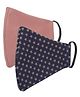 AKSHARA 2Ply Printed Pack Of 2 Mask - Blue & Peach