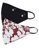 AKSHARA 2Ply Flower Print Pack Of 2 Mask - Black & Maroon