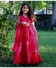 Piccolo Sleeveless Choli With All Over Embellishment Detailing Flared Lehenga & Dupatta - Pink