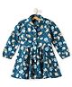 Piccolo Full Sleeves Floral Print Shirt Dress - Blue