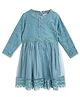 Cherry Crumble By Nitt Hyman Full Sleeves Lacey Dress - Blue