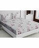 Haus & Kinder Garden Floral 100% Cotton Bed Sheet with 2 Pillow Covers - White