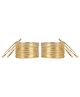 Arendelle Set Of 36 Traditional Shinning Metal Bangles - Gold