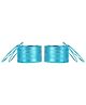 Arendelle Set Of 36 Traditional Shinning Metal Bangles - Light Blue