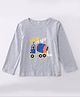 Kookie Kids Full Sleeves T-Shirt Vehicle Print - Grey