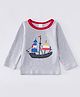 Kookie Kids Full Sleeves Tee Ship Print - Grey