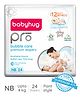 Babyhug Pro Bubble Care Premium Pant Style Diapers New Born (NB) Size - 24 Pieces - New & Improved Superior Fit